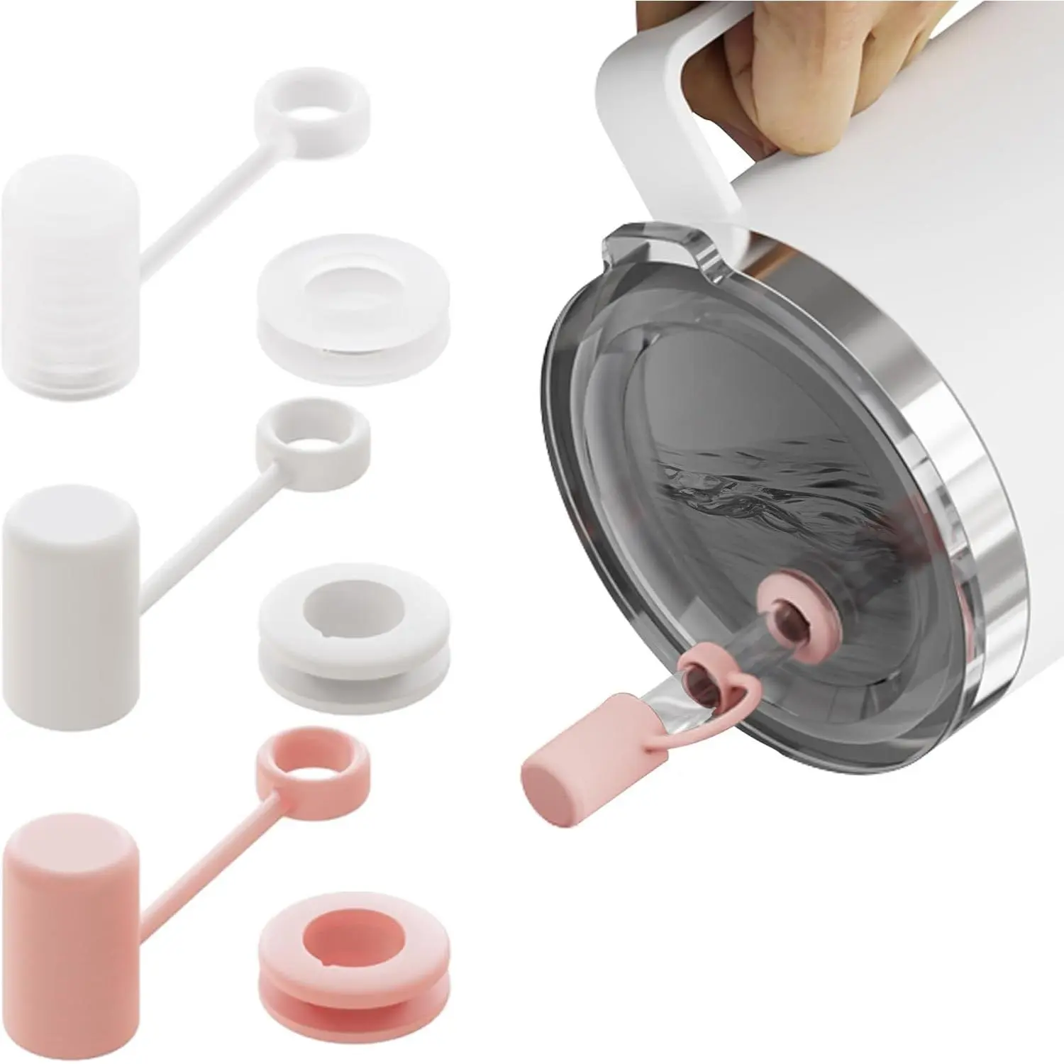 3 Sets  Leak Proof Kit Compatible for YETI Straw Cup, Tumbler Accessories Including 3 Straw Cover, 3 Spill Stoppers (Multicolor)