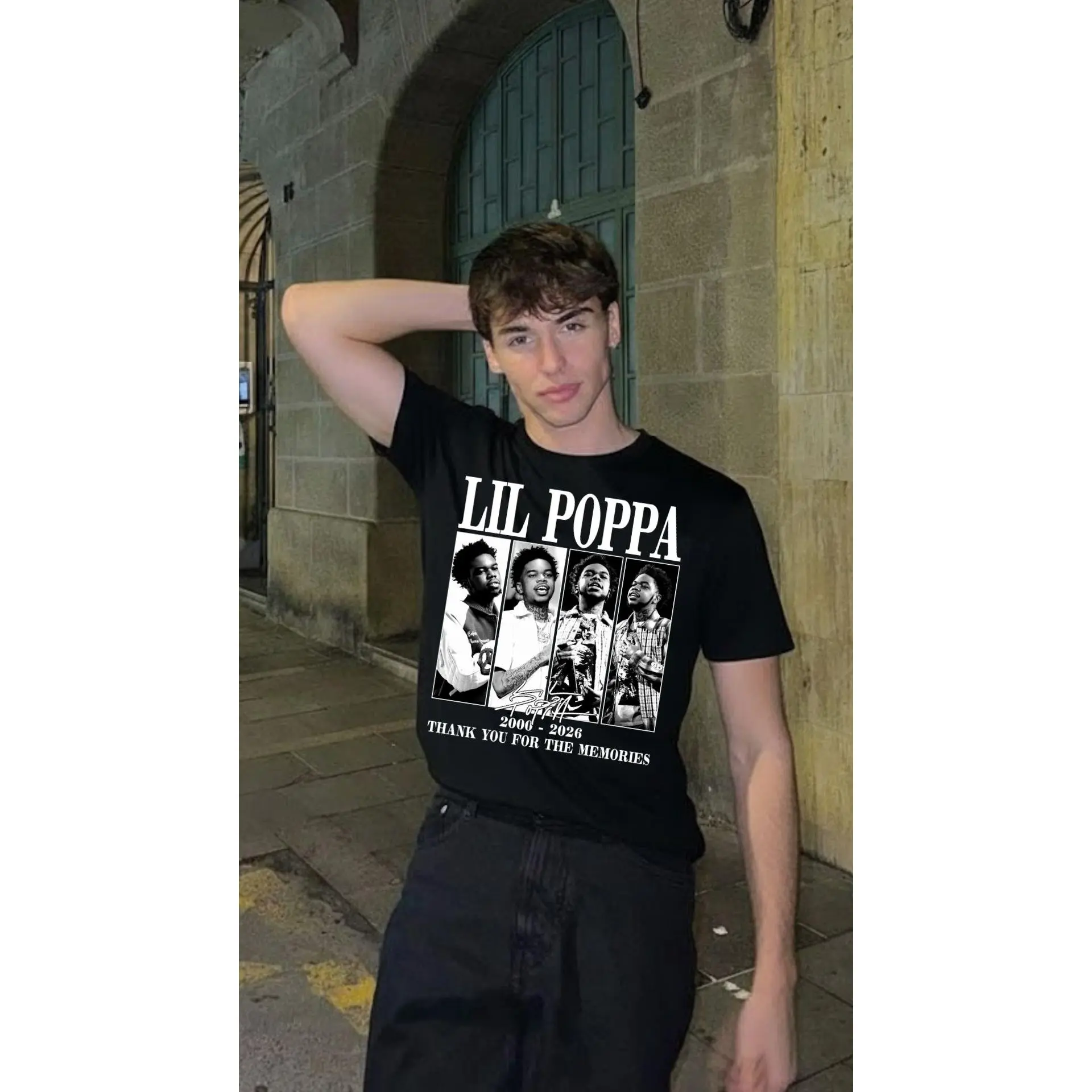 Lil Poppa Tribute Shirt, Lil Poppa 2000-2026 Thank You For The Memories Vintage Rapper Tee, Grunge Aesthetic Merch, Fashion Cotton, Full Colors, Full Sizes, For Men, For Women