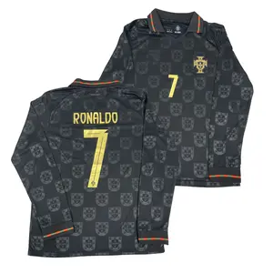 2025 Portugal Away Long Sleeve 7# Ronaldo Soccer Jersey White Football Jersey Quick Drying