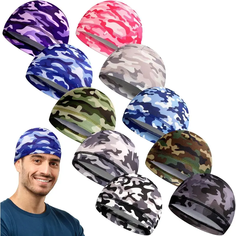 10 Pcs Men Cooling Caps Welding Hard Liner Cycling Caps Wicking Beanie Do Rag Head Wrap for Men