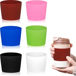 6 count  Coffee Cup  Sleeves Heat Resistant Insulates Protective Sleeve Nonslip Protector Cover Fit for Travel Coffee Mug Glasses, 6 Colors