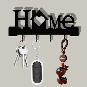 Love-Shaped Keychain Holder Wall-Mounted Entryway Organizer with Hook Functionality, No-Drill Design & Transparent Nano Tape Included, Perfect for Decorative Home Decor