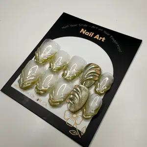 Green Cate Eye 3D Handmade Press On Nails