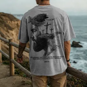 Jesus The Way The Truth And The Life Adult T-Shirt Sweatshirt Hoodie Christian Graphic Tees Faith Based Streetwear Religious Cross Print Bible Verse Jesus Shirt Christian Gift Apparel