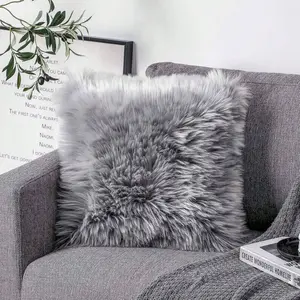 Valentine's Day Faux Wool Plush Pillow Cover, Soft Furry Cushion, Soft Comfortable Non-Shedding, Washable Foldable Detachable, Living Room Bedroom Decor