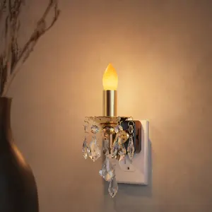 LOHASLED Candle Style Night Light Plug into Wall with Dusk to Dawn Sensor & Adjustable Brightness for Dinning Room, Living Room, Bathroom, Hallway