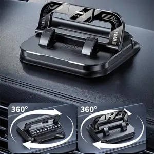 2-in-1 Car Phone Holder with Parking Number Plate, 360° Rotatable Dashboard Phone Mount, Anti-Slip Car Stand