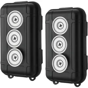 2 Pcs Waterproof Magnetic Key Hider Box, Hide Keys Under Car for Indoor Outdoor Key Storage