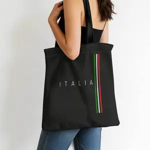 Italian Tricolor Retro Tote Bag Suitable for Shopping, Beach & Picnic - Foldable Bag with Italian Flag Print, Shoulder Straps, Iconic National Emblem for, Travel, Daily Use - Hand Washable