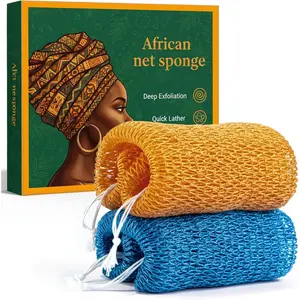 Net Sponge Authentic with Knots 2 Pack -  Washcloth Towel,   for Shower Bath,    Exfoliator,  Rags Wash Cloth Loofah Lufa Sponge