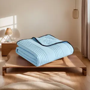 Super Soft Summer Cooling Quilt  Made of Luxurious with Embroidery, Comfortable Air Conditioning Blanket, Multifunctional Summer Cooling Blanket, Lightweight Bedding Suitable for All Four Seasons. Skin- .+ 3 Free Gifts US