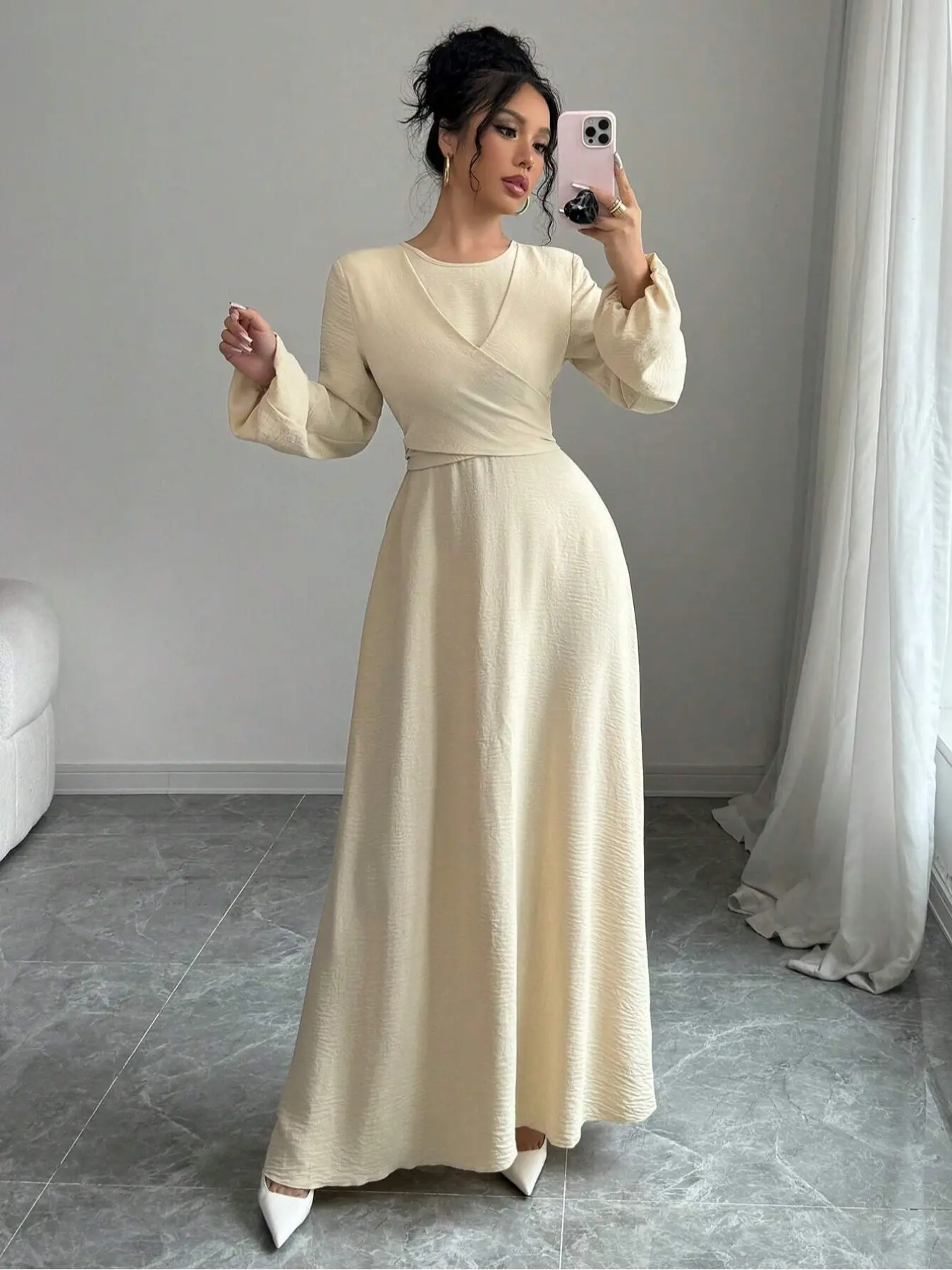 maxi a line formal dress Abbie White Maxi Formal Dress - US 10