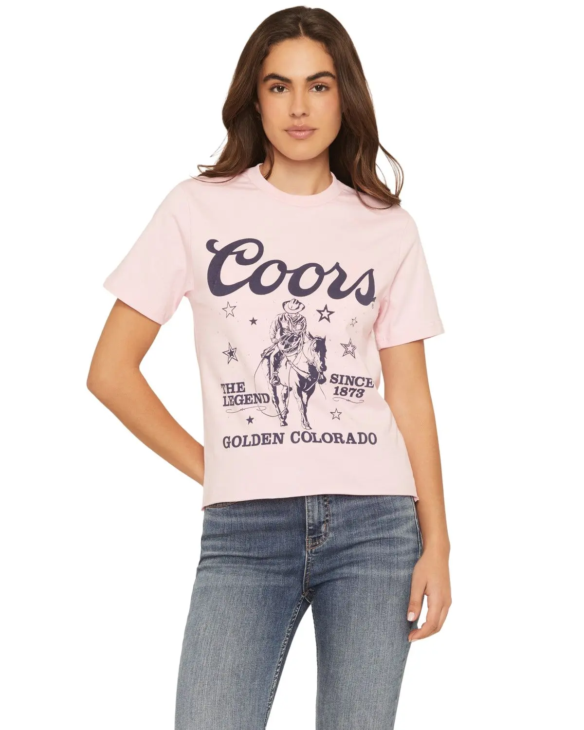 Coors Women's Women'S Rhinestone Stars Cowboy Short Sleeve Oversized - 47-301-375