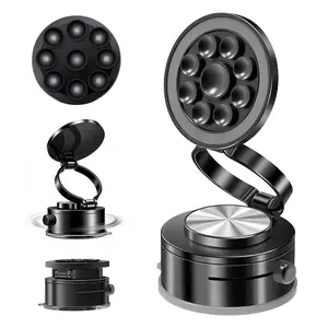 PQRQP Universal Magnetic Car Phone Mount, Strong Vacuum Suction Cup Car Interior Accessory for All Smartphones, Foldable Design for Dashboard & Gym Mirrors, Cars