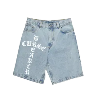 REDEMPTION JORTS Baggy Fit 5 Belt Loops 2 Front & 2 Back Pockets Black Leather Patch Christ the Redeemer Curse Breaker and Reconciler