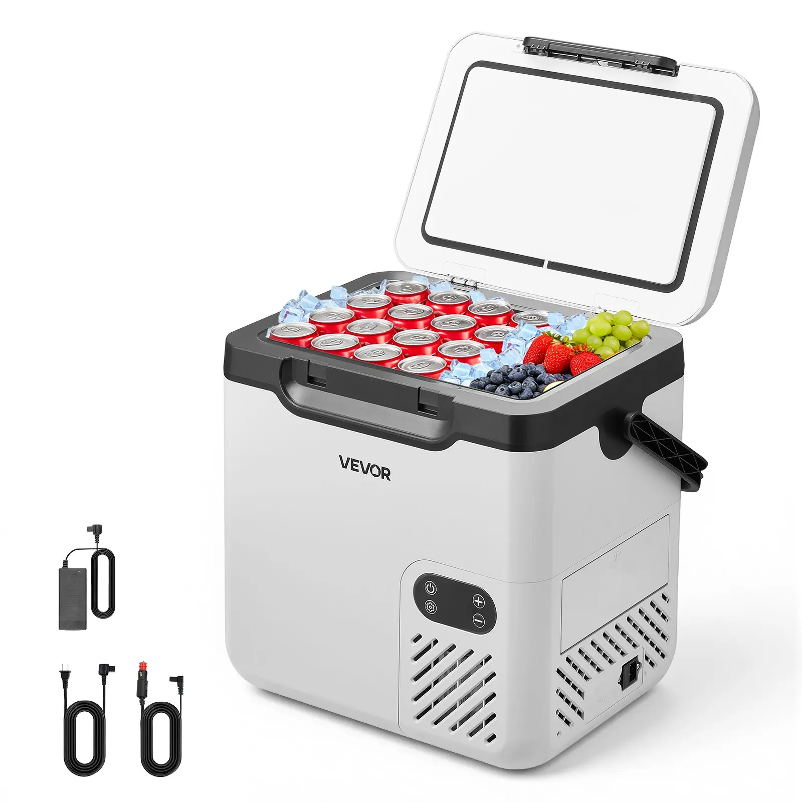 【DealsForYouDays】VEVOR 12 Volt Refrigerator, 19 QT/ 18L Car Fridge, Portable Electric Freezer Compressor with Handle, 12V/24V DC 100-240V AC, -4℉ to 68℉/ -20℃ to 20℃, for Truck Van RV SUV Boat Travel Camping
