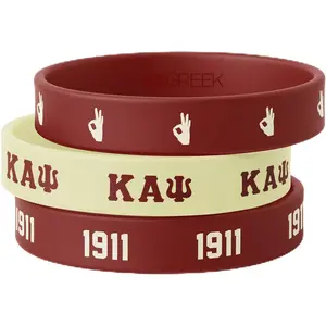 Kappa Alpha Psi Fraternity Paraphernalia - Official Vendor - Set of 3 Silicone Bracelets - Wrist BandsGift.