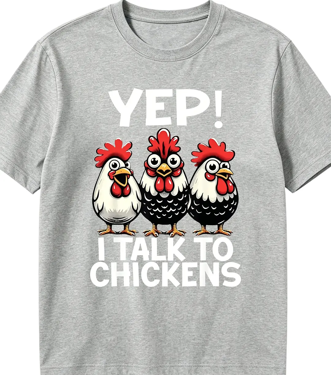 "Yep! I Talk To Chickens" Funny T-Shirt | Crazy Chicken Lady Graphic Tee | Humorous Farm Life Shirt | Cute Backyard Chicken Lover Gift | Premium Cotton Unisex Top