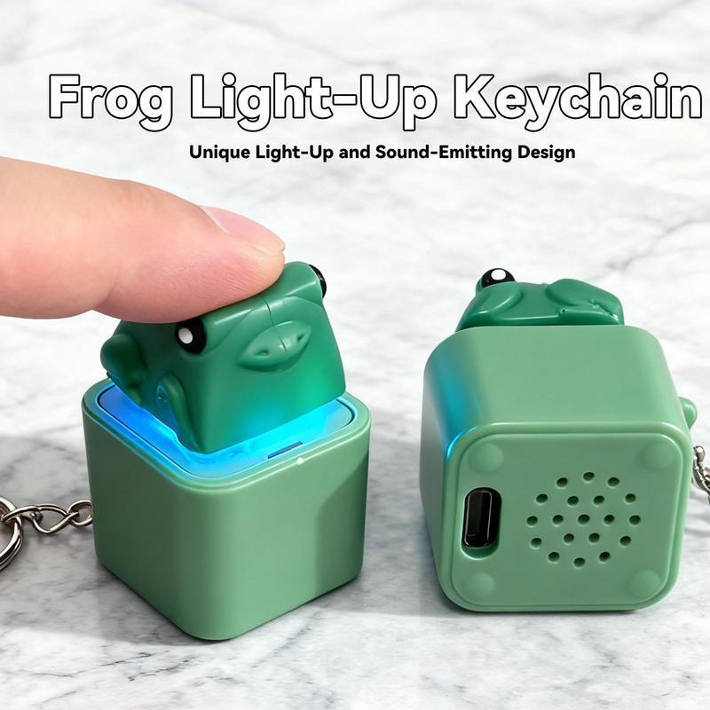 [Christmas Gift] Lizard keychain,Spinning Quack Duck Keychain & Frog Croaking - Realistic Sounds LED Lights Fidget Toy for Stress Relief Focus Kids Adults Portable Sensory Item