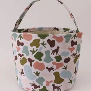 Easter Baskets with Dog Silhouette Design Perfect for Snack and Gift Storage