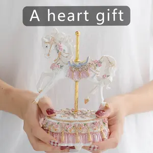 Fairy Tale Carousel Music Box, Hand-Painted Luxury Decorative Item, Perfect Birthday Gift, Unique and Elegant Ornament
