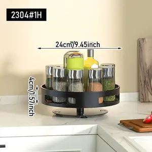 Multi-Layer Rotating Spice Rack, Kitchen Countertop Condiment Holder, Home Use Multi-Functional Soy Sauce Vinegar Organizer, Storage Box