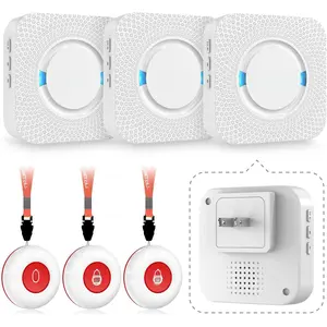 Caregiver Pager  Alert Call Button for Seniors   Call Bell   Button System Adult Monitors at  3 Plugin Receivers 3  Portable Transmitters