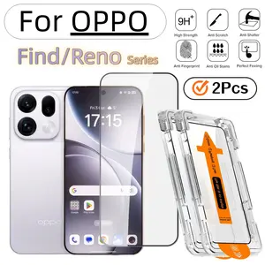 2-Pack Oppo Screen Protector, HD Clear Film, Ultra-Sensitive Fingerprint Unlock, 9h Hardness, Dust-Free, Bubble-Free, Easy Installation
