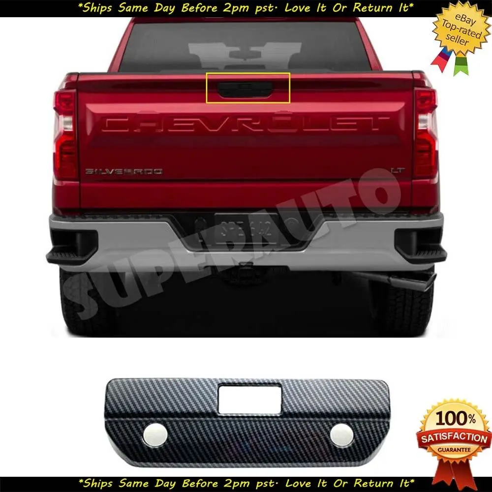 Fits 2019-2023 Chevy Silverado 1500 Carbon Fiber Print Tailgate Cover Overlay