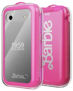 Clear Case for HMD Barbie Phone (USA VERSION ONLY), Nakedcellphone Transparent Hard Shell Slim Cover (Screen Protection, Textured Grip)
