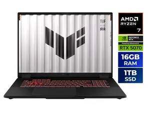 ASUS TUF Gaming - 18" WQXGA 240 Hz - AMD Ryzen 7 260 - GeForce RTX 5070 Laptop GPU - 16GB (8GBx2) Memory DDR5 5600 - 1TB PCIe SSD - Windows 11 Home  (90NR0NL1-M000C0 )