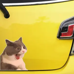 Funny Cat Car Sticker Waterproof Vinyl Decal for Rear Windshield Bumper Truck Laptop Wall Window Door Luggage