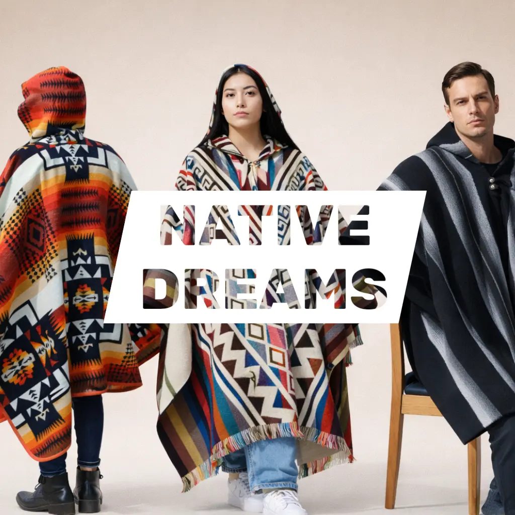 Exclusive Native Designs Adults Ponchos in Vibrant Colors and Unique Patterns for Anime Fans