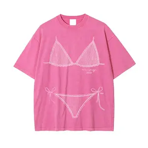 Bikini Graphic Washed T-shirt ,Last Splash Seashells and Wedding Bells, Bikini Body Illusion Shirt, Funny Summer Vacation Coverup