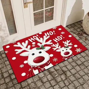 1 Pc Gingerbread Human Grid Diatomaceous Earth Anti Slip And Absorbent Door Mat Indoor And Outdoor Door Mat Kitchen Dining Room Bathroom Bedroom Decoration Holiday Home Decoration Non Slip Rug
