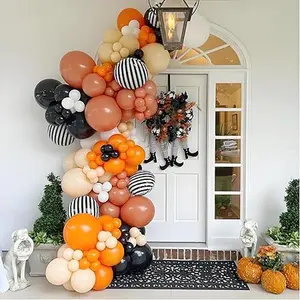 141 pcs Halloween Balloon Garland Arch Kit Red Orange Black Blush for Kids Halloween Theme Party Indoor Outdoor Decorations Supplies