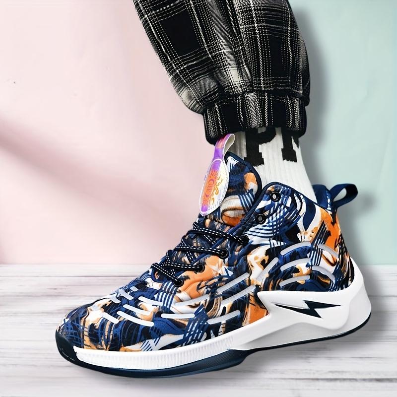 Men's and women's mid-top basketball shoes, small sizes for students, breathable PU upper and wear-resistant non-slip cushioning sole, suitable for sports and casual wear - stylish lace-up training shoes