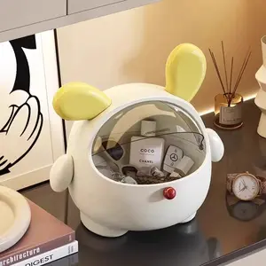 Cute Decorative Flip Lid Storage Box Multifunctional Desktop Organizer for Entryway Keys Sundries Home Organization
