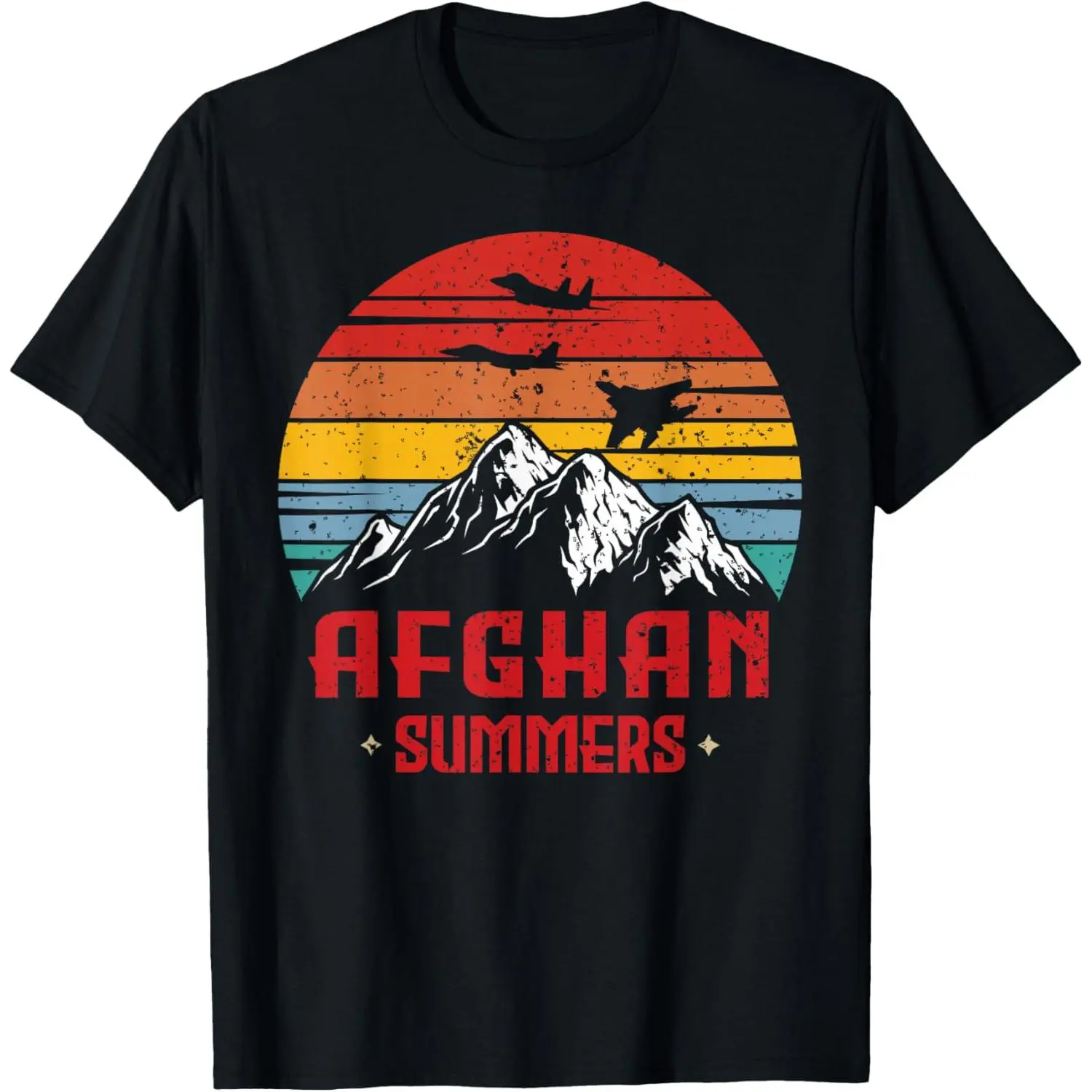 Men's Pure Cotton Afghan Summers Veteran Graphic T-Shirt - Funny Afghanistan Veteran Gift, Fitness-Sports-Casual Wear, Natural Fabric, Sleeves-Inclusive Menswear Top for Men