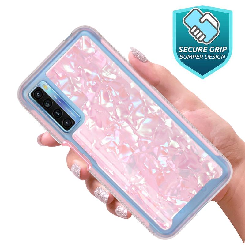 Luxury Graphics Design Hybrid Armor Cover With Frame Case Compatible With TCL 30 XE 5G - Durable Phone Accessories Protection Security Cellphone