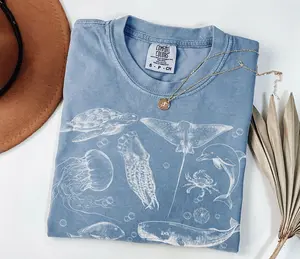 Sea Animals 90s Vintage Style Tshirt, Retro Comfort Colors Y2k Ocean Shirt, Sealife, Whale, Orca, Turtle, Dolphin Shirt, Unisex Adult Tee