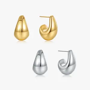 Tear Drop Dome Hoops (Greek Inspired Collection)