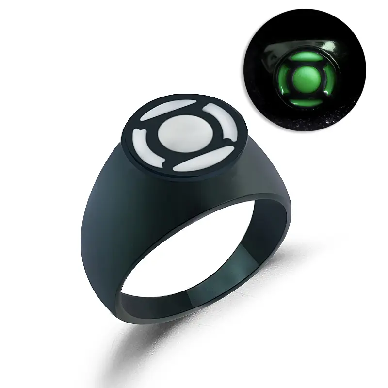 Movie Green Lanterns Luminous Rings Trendy Jewelry Men and Women Enamel Power Ring Cosplay Prop Fan Gift