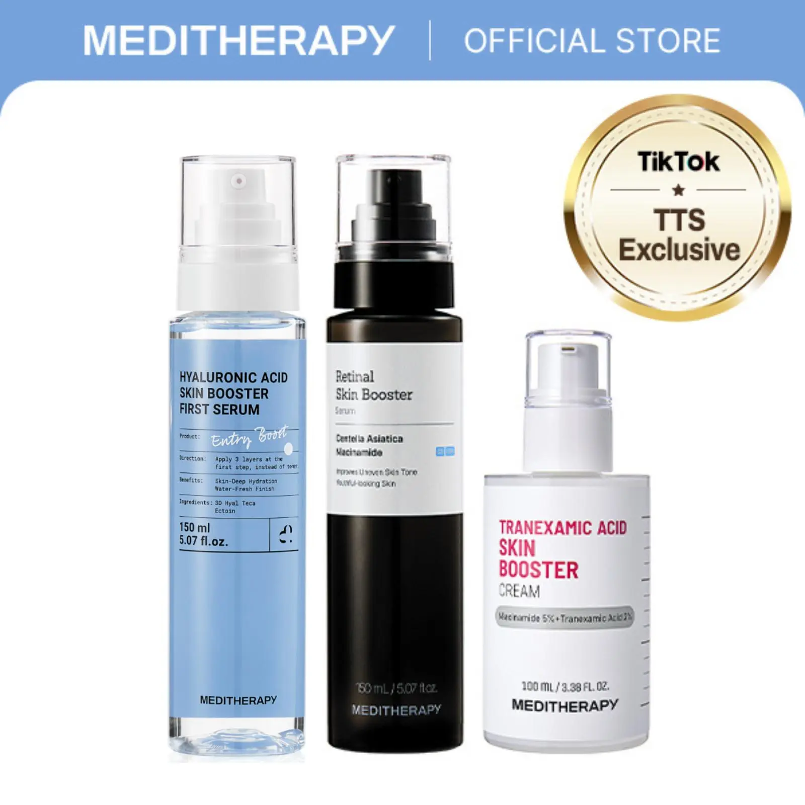 Retinal Total Pigmentation Spot Care Set | Retinal, Tranexamic Acid & Hyaluronic Acid | Hydrating Glass Skin Routine | Korean SkincareㅣMEDITHERAPY Official