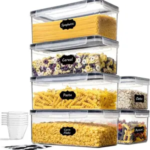 6 Pack 3.2L Airtight Pasta | Spaghetti Storage Containers Set with 6 Measuring Cups, Plastic Spaghetti Container for Pasta