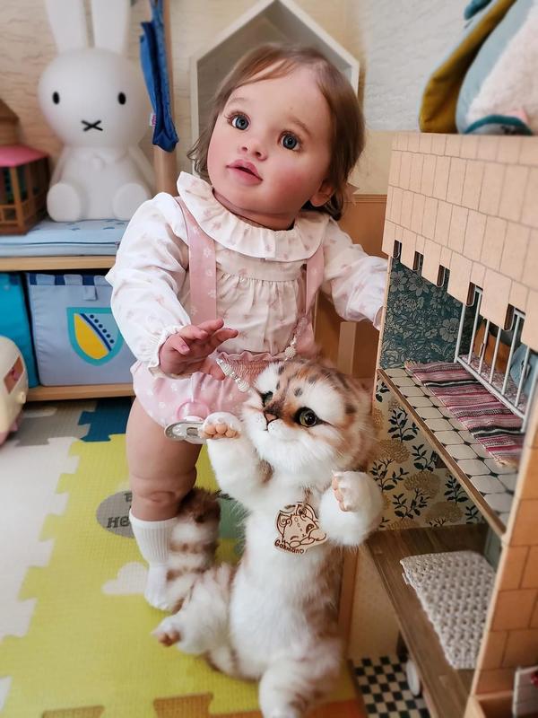 26 Inch Big Reborn Toddler Baby Doll Princess Girl Realistic Newborn Doll Silicone Soft Vinyl Real Looking Reborn Baby Doll Toy Lifelike Set for Kids Age 3+