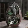 Landscape Waterfall Design Incense Burner, 1 Count Creative Resin Backflow Incense Burner Ornament, Incense Holder, Incense Dish, Desk Decoration, Home Decor Censer, Tea Pet without Incense, Centerpiece, Fragrance Incense