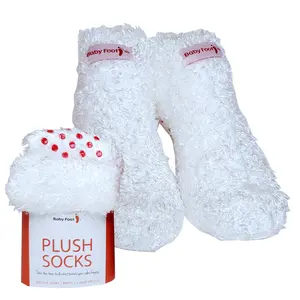 Baby Foot White Plush Socks- Soft & Cozy