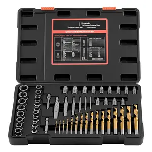 54-Piece Screw Extractor Set With Drill Bits, Easy-Out Nut & Bolt Extractors And Drill Bit Extensions, Includes Adapters, Sturdy Storage Case, Cr-Mo Steel Construction For Removing Rounded, Broken, Or Stripped Fasteners