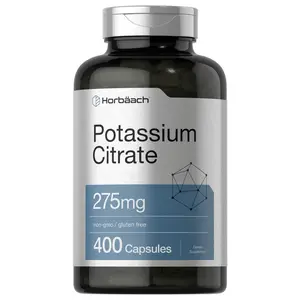 Horbäach Potassium Citrate Supplement 275 mg | 400 Capsules | Non-GMO, Gluten Free